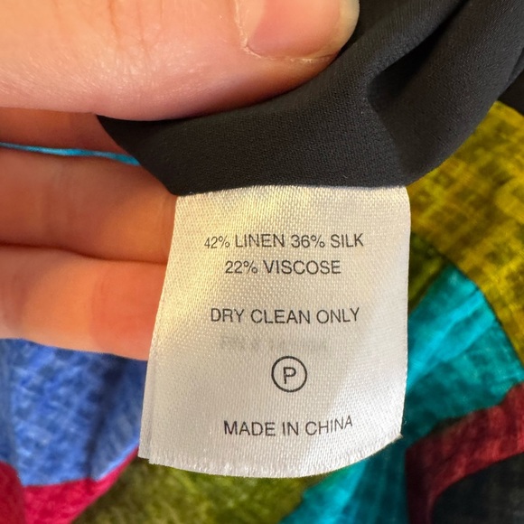 Marie Oliver Kaylee Puff-Sleeve Colorful Jewel Linen Silk Shift Dress- XS - Picture 10 of 10